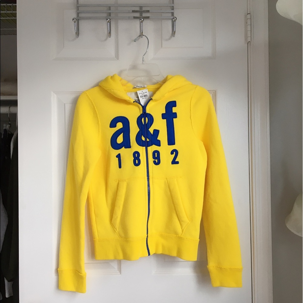 NWT Abercrombie Kids boys yellow zip up jacket